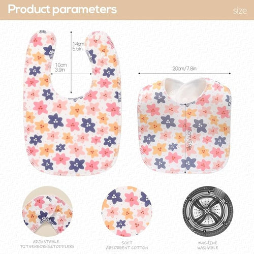 8 Pack Baby Bibs Unisex Adjustable with Snaps Ultra Soft Absorbent Drooling Teething for Boys and Girls