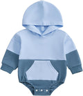 Thorn Tree Newborn Baby Boys Hooded Sweatshirt Long Sleeve Solid Romper Infant by ThornTree