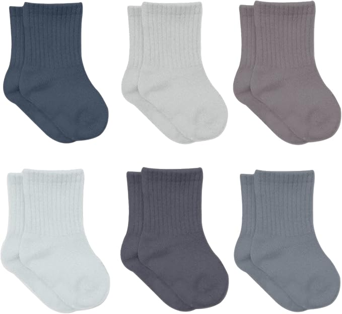bistyle Baby Grip Ankle Socks 6 Pairs | Newborn Infant Toddlers Sock Organic by bistyle