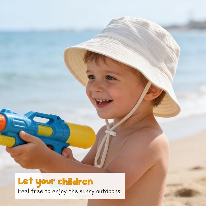 Baby Sun Hat Infant Toddler Summer Cotton Yarn Bucket Hat - Image 4