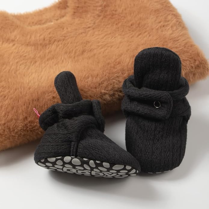 Sawimlgy Newborn Infant Baby Girl Boy Cotton Booties Stay On Sock Slippers Soft - Image 4