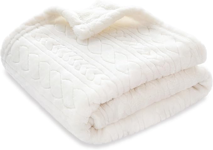 BORITAR 3D Fleece Baby Blanket for Girls 30 x 40 Inch Beige | Soft Fluffy Fuzzy by BORITAR