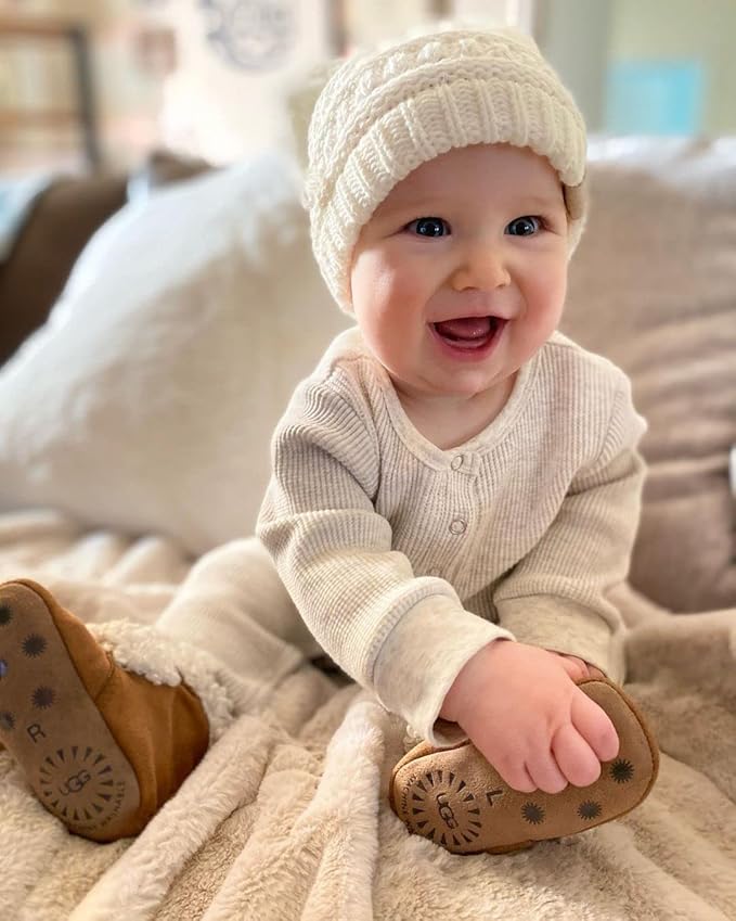 Funky Junque Baby Winter Hat – Cute Newborn Hats, Cozy Warm Infant Beanie, Soft Knit Stocking Stuffer for Babies 0–12 Months