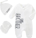 Babymine 100% Cotton 2-Way Zipper Little Brother Newborn Outfit 0-3 Months | by BabymineStartFromTheHeart