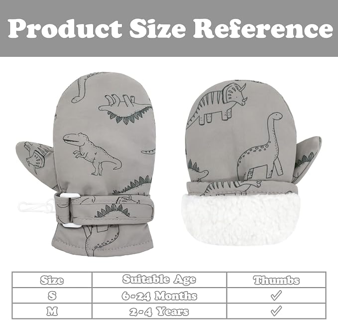 Sarfel Toddler Mittens Waterproof Toddler Gloves Baby Winter Mittens Toddler - Image 6