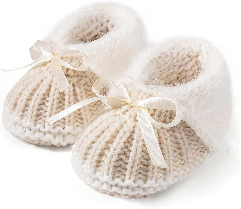 Meckior Baby Booties Newborn First Walkers Cozy Shoes Warm Hand Crochet Knit by Meckior