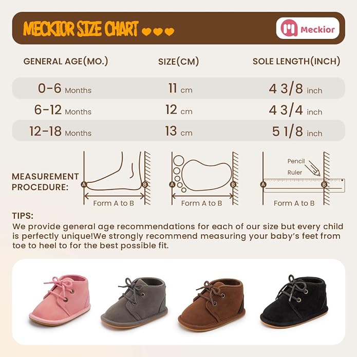 Meckior Baby Booties Newborn Infant Unisex Baby Girls Boys Velvet Rubber - Image 6