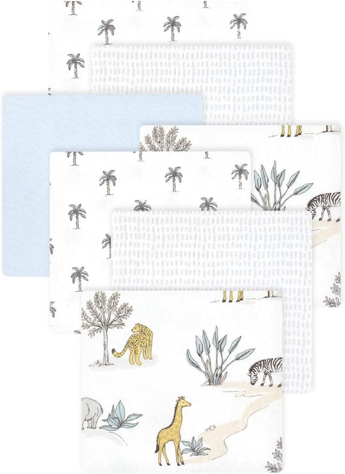 Little Treasure Hudson Baby Cotton Poly Flannel Receiving Blankets Multipack by HudsonBaby