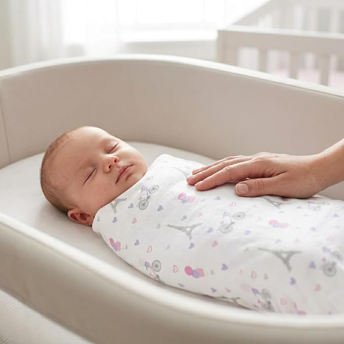 EVERYDAY KIDS 4 Pack of Soft Flannel Receiving Baby Blanket Set - Image 4