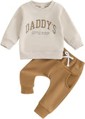 Toddler Baby Boy Fall Winter Outfit Long Sleeve Letter Print Sweatshirts and Jogger Pants Infant Boy Clothes