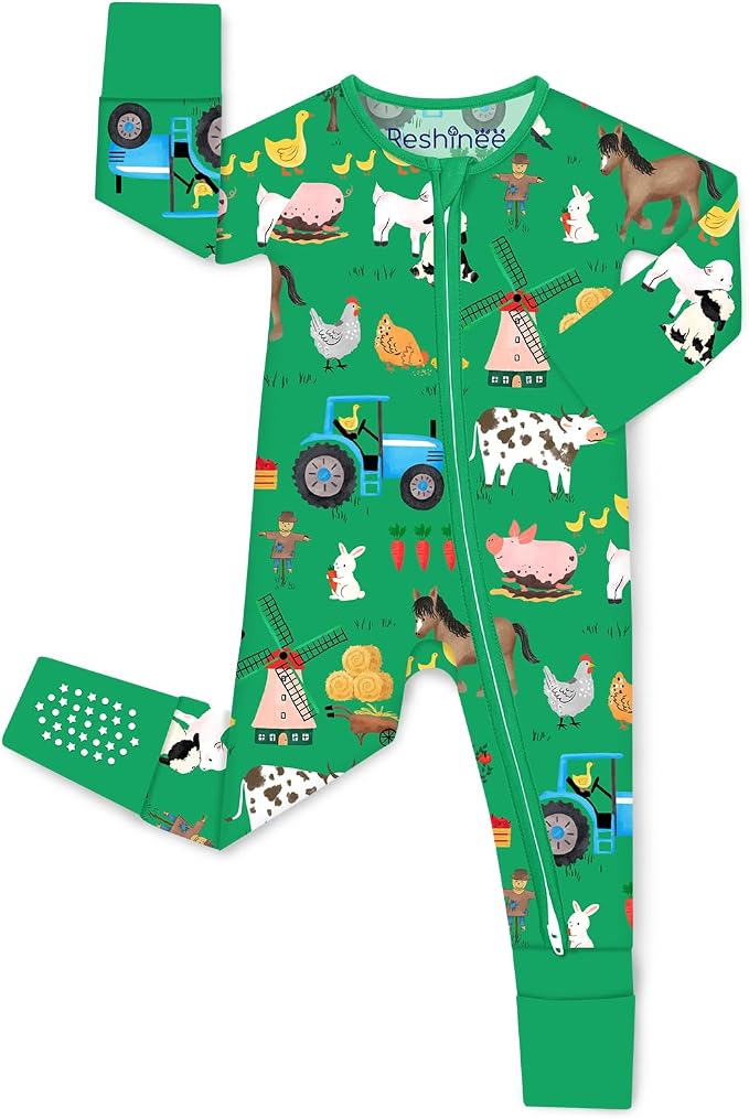babee Reshinee Bamboo Viscose Baby Footie Pajama, Zipper Sleeper Boys Girls by babeeReshinee