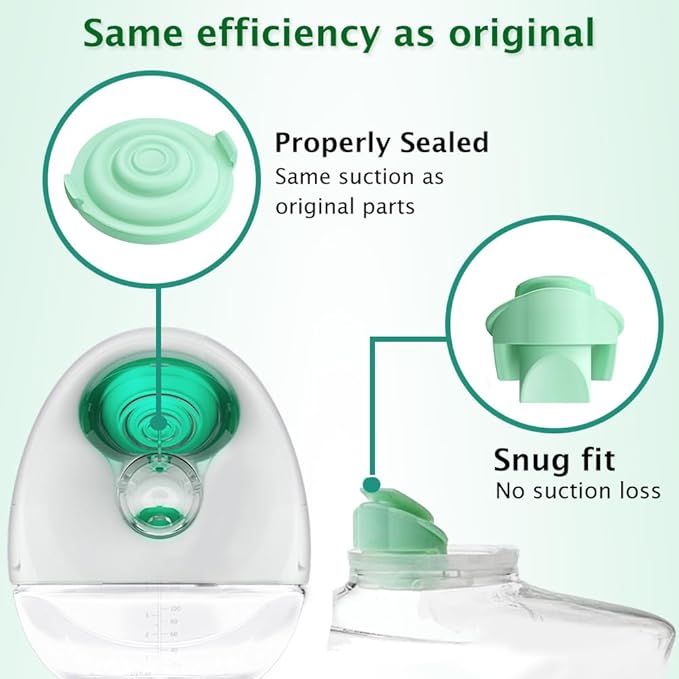 2pcs Duckbill Valves and 2pcs Pump Seals Diaphragm Compatible with Elvie Breast Pump, Replace for Elvie Pump Valves and Diaphragm, Pump Seal Used for Original Flange, Not Original Parts