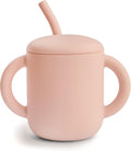 mushie 100% Silicone Training Cup & Straw for Toddlers | 6 Months+ (Blush)