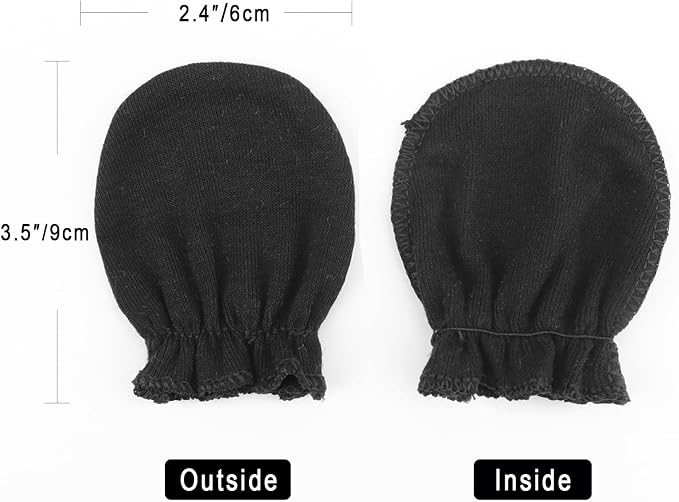 AQOKKA Newborn Baby Mittens No Scratch Cotton Elastic Wrist Gloves Infant - Image 2