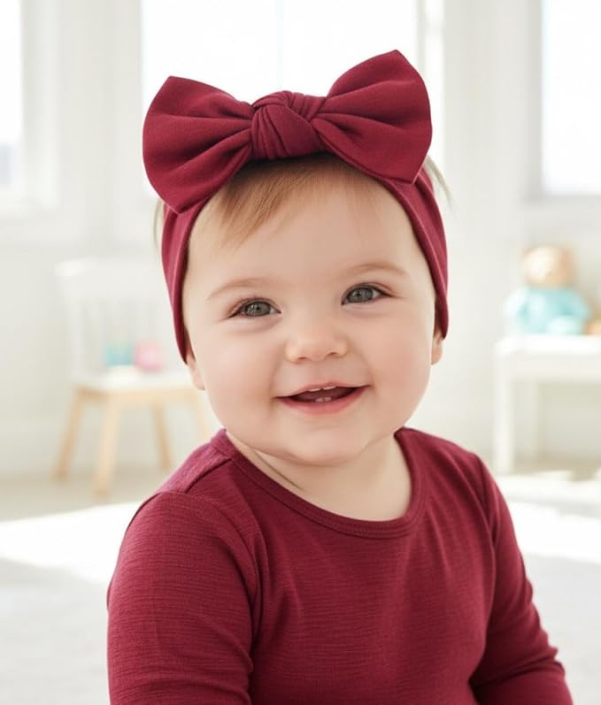 Baby Girl Headbands-Infant, Toddler Cotton Handmade Hairbands - Image 2