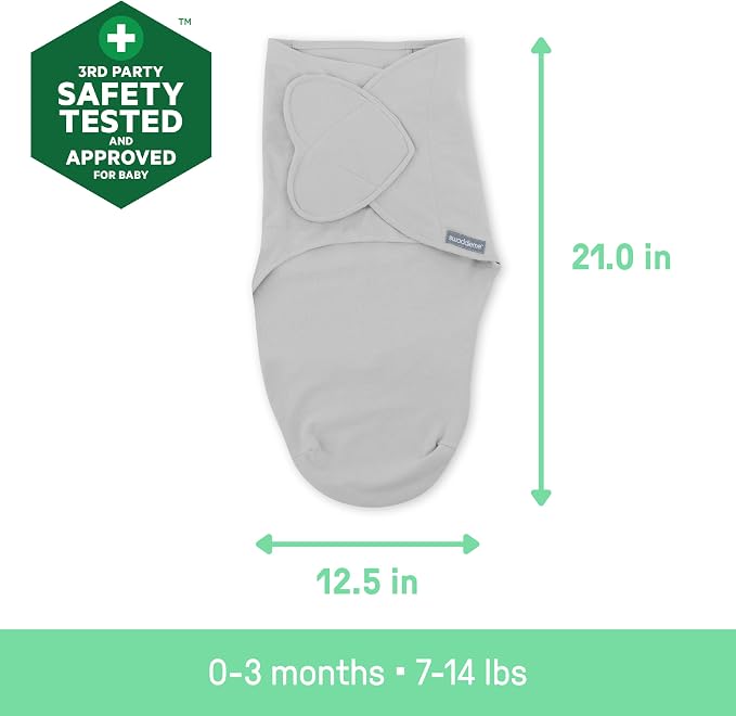 SwaddleMe by Ingenuity Monogram Collection Baby Swaddle, 100% Cotton, Improves - Image 5