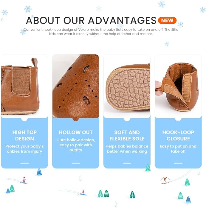 Meckior Baby Girls Cowboy Tassel Boots Side Zipper Moccasins Soft Bottom - Image 5
