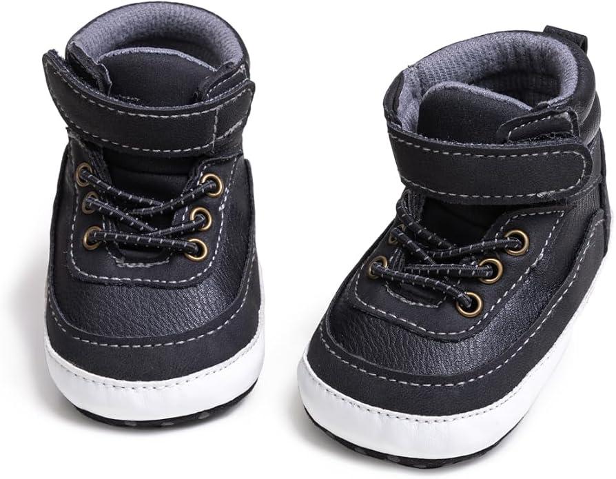 Meckior Toddler Baby Boys Girls High Tops Ankle Sneakers Soft Anti-Slip Sole PU by Meckior