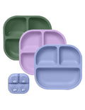 BABELIO Powerful Suction Plates for Baby & Toddler, 100% Food Grade Silicone, Divided, BPA Free, Microwave & Dishwasher Safe