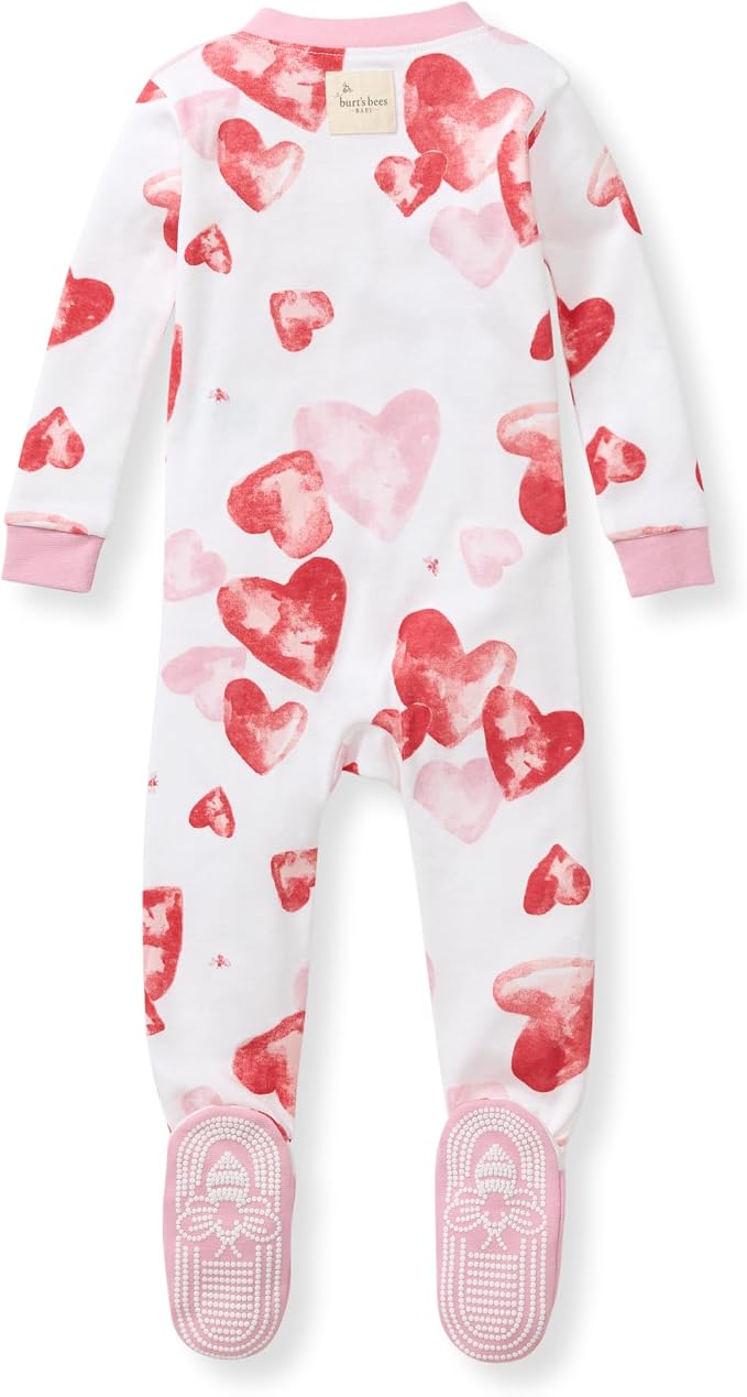 Burt's Bees Baby Girls Organic Cotton, Snug Fit Footed Sleeper Pajamas | - Image 2