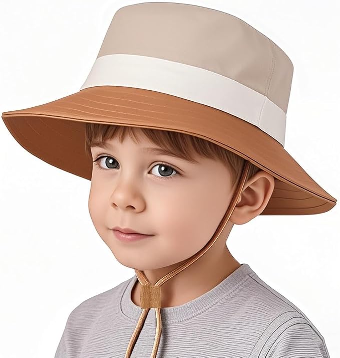 Baby Boy Sun Hat Toddler Bucket Beach Hat Girl UPF 50+ Cotton Linen | Beach - Image 7