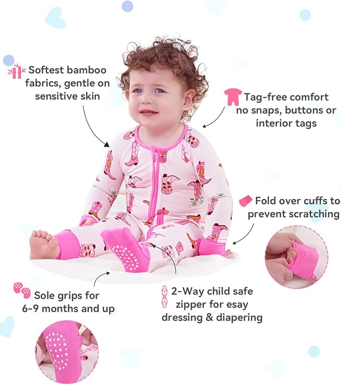 babee Reshinee Viscose derived from bamboo Baby Pajamas Convertible Footie - Image 2