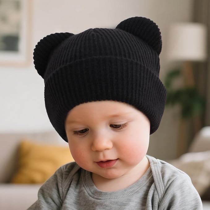 Baby Beanie Cute Toddler Winter Hat 3 Pack Soft Double Layers Knit Warm Cap - Image 8