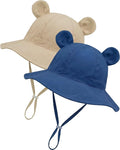 Toddler Baby Sun Hat 2Pack UPF 50+ Kids Infants Adjustable Bucket Hat by KMOLY