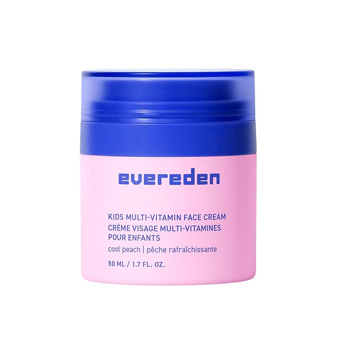Evereden Kids Face Cream: Cool Peach, 1.7 oz. | Face Lotion | Clean and Non-Toxic Face Moisturizer | Skin Care for Kids