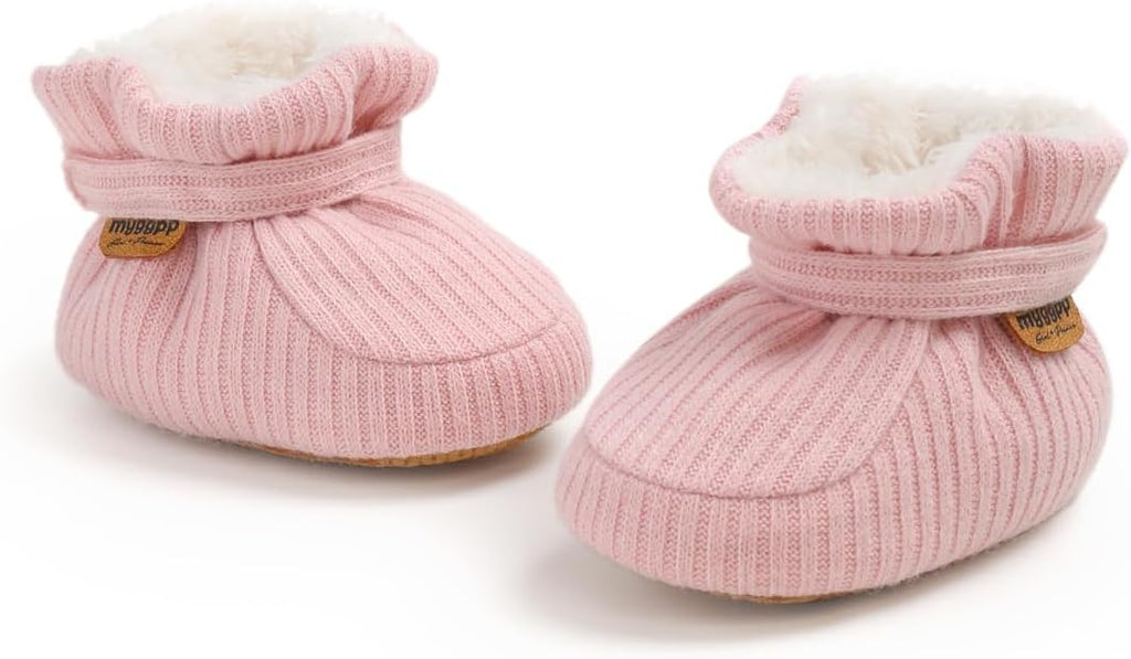 Infant Baby Boys Girls Cozy Fleece Booties Stay on Slippers Non Slip Soft - Image 4