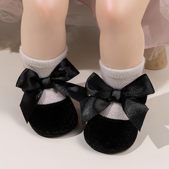 KIDSUN Infant Baby Girls Mary Jane Shoes Non-Slip Rubber Sole Ballet Slippers - Image 2