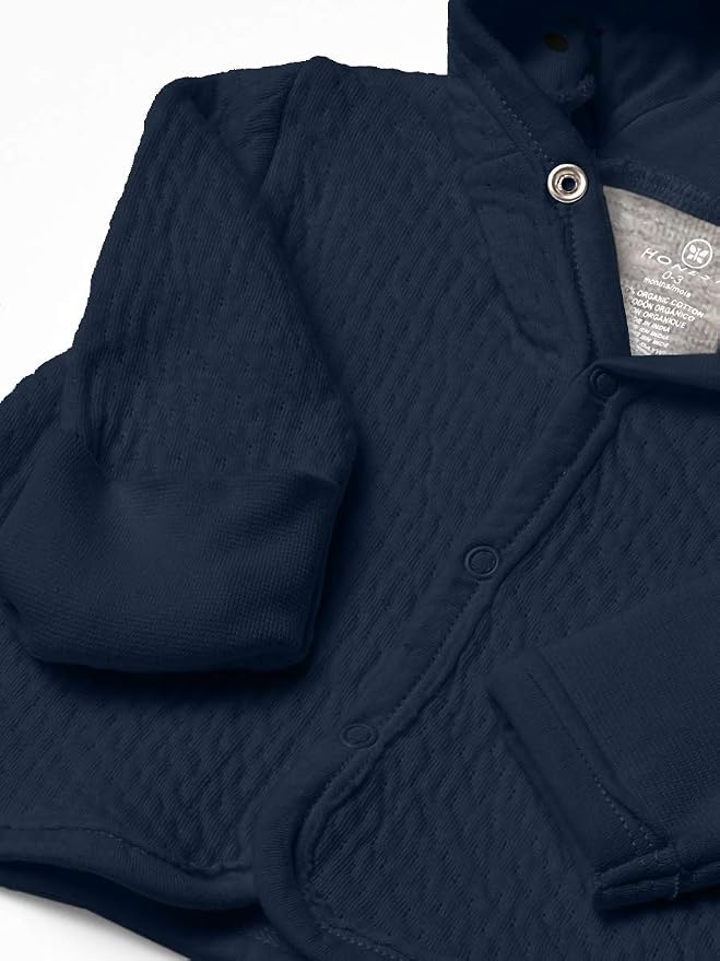 HonestBaby Matelasse Snap-Front Hooded Jacket Organic Cotton - Image 2