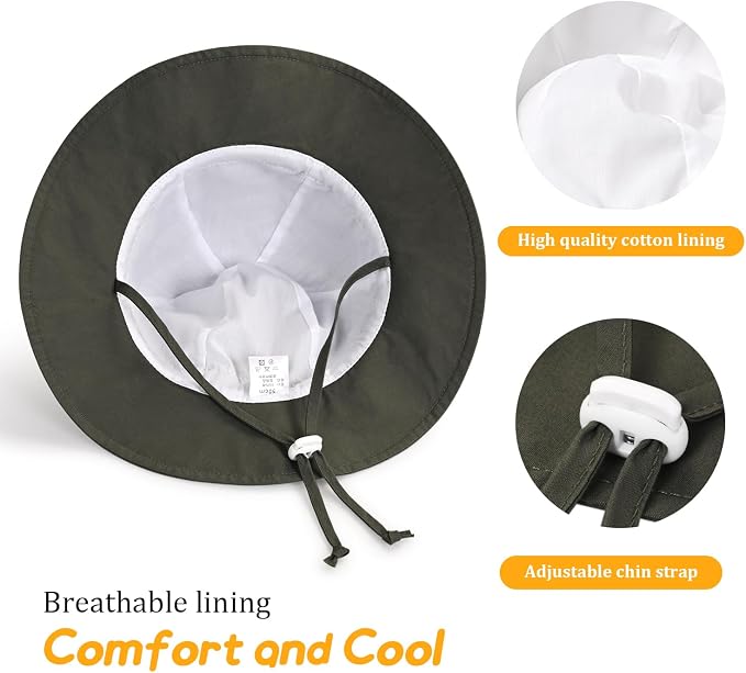 Baby Girl Sun Hat with UPF 50+ Outdoor Adjustable Toddler Beach Hat with Wide - Image 5