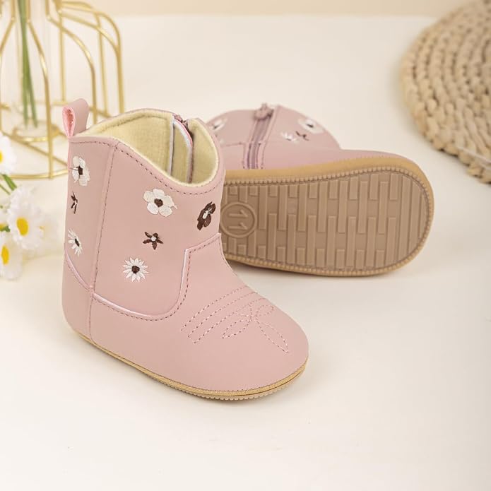 HsdsBebe Baby Boys Girls Western Cowboy Boots Infant Moccasins High Top Booties - Image 4