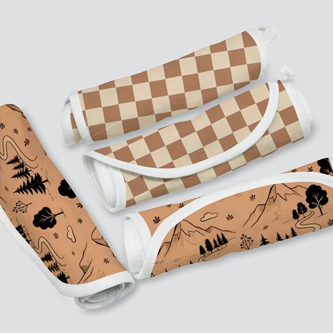 6 Pack（3×2） Western Baby Burp Cloths, Contoured Burp Rags - Image 8