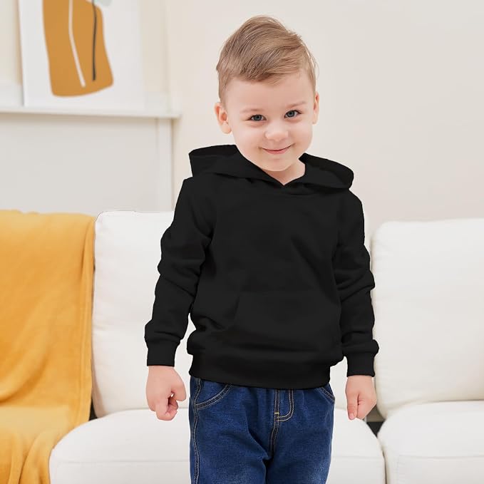 Baby Kids Boy Girl Solid Casual Pocket Hoodie Sweatershirt Long Sleeve Pullover - Image 2