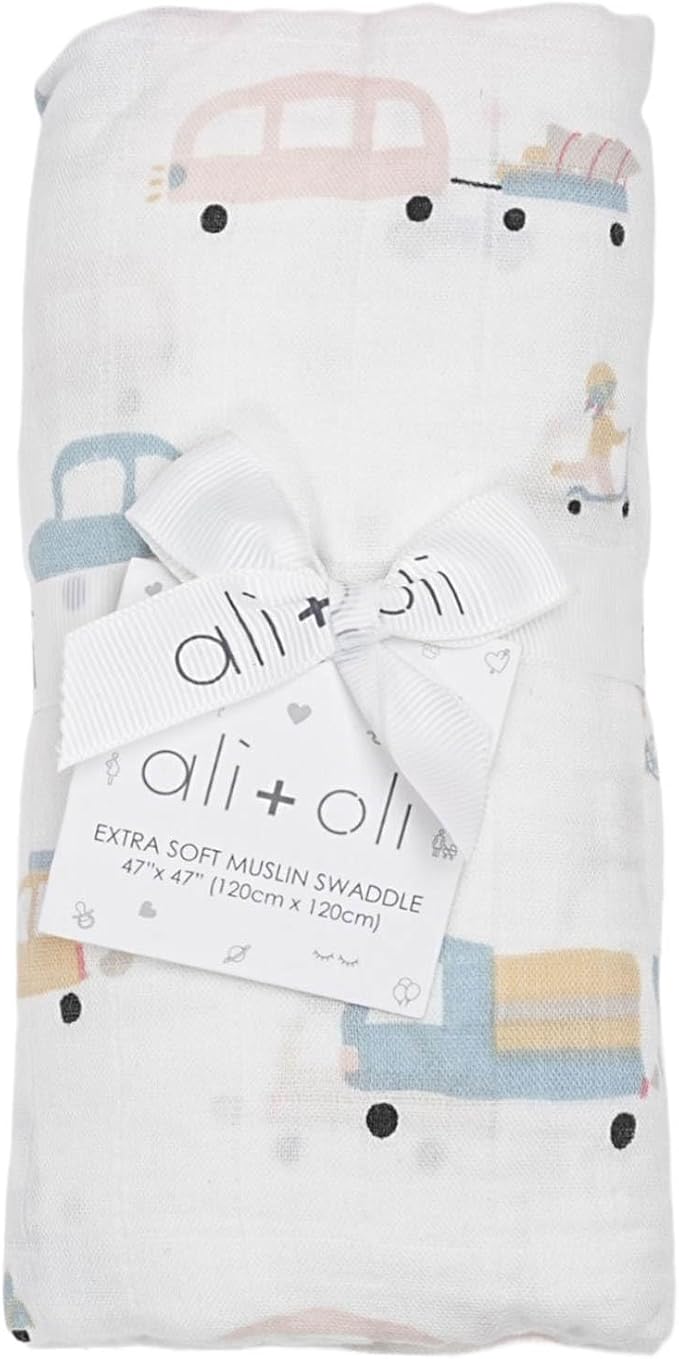 Ali+Oli Muslin Swaddle Blanket for Baby Large 47" x 47" Soft Rayon Made from - Image 2