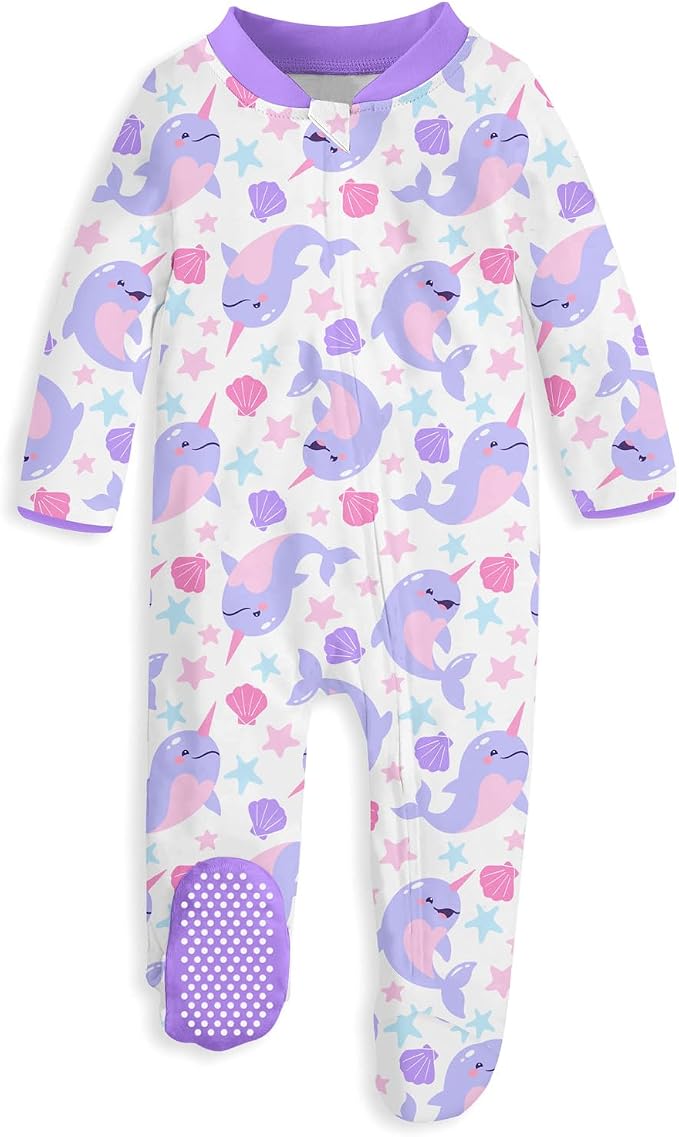 uideazone Baby Girls Footed Pajamas, Zip Sleeper by uideazone