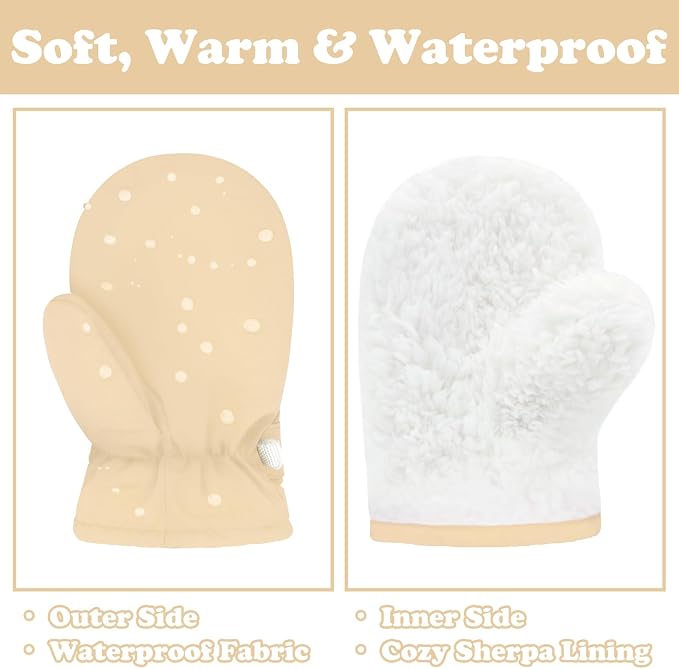 Sarfel Toddler Mittens Waterproof Toddler Gloves Baby Winter Mittens Toddler - Image 5