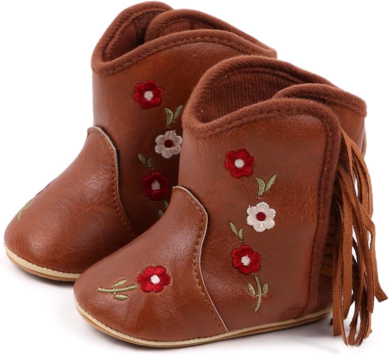 HsdsBebe Baby Boys Girls Western Cowboy Boots Infant Moccasins High Top Booties by HsdsBebe
