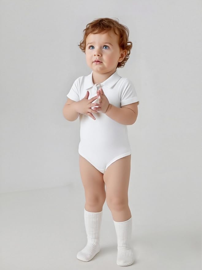 Baby Girl Collared Onsie Polo Bodysuit Boy Cotton Romper Short Sleeve 0~24M - Image 2