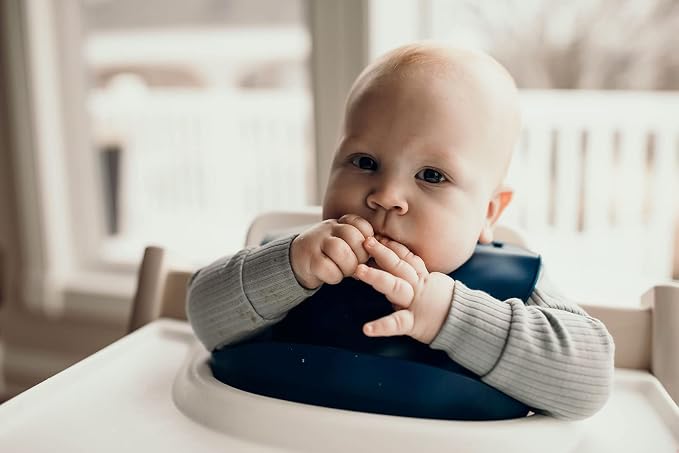 Three Little Tots Modern Silicone Baby Bib – Adjustable Fit Waterproof Catch - Image 8