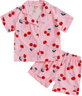 Kuriozud Toddler Baby Girl Pajamas Set Summer Floral Short Sleeve Button Down by Kuriozud