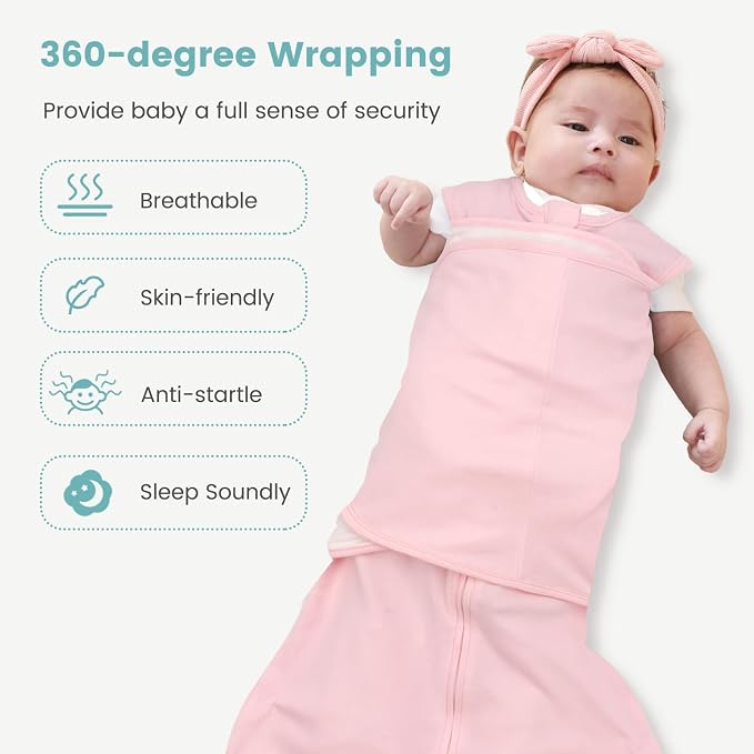 Baby Swaddle Sleep Sack, 1.0 Tog New-Parent-Friendly Swaddle - Image 5