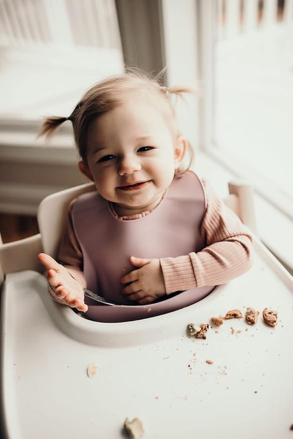 Three Little Tots Modern Silicone Baby Bib – Adjustable Fit Waterproof Catch - Image 4