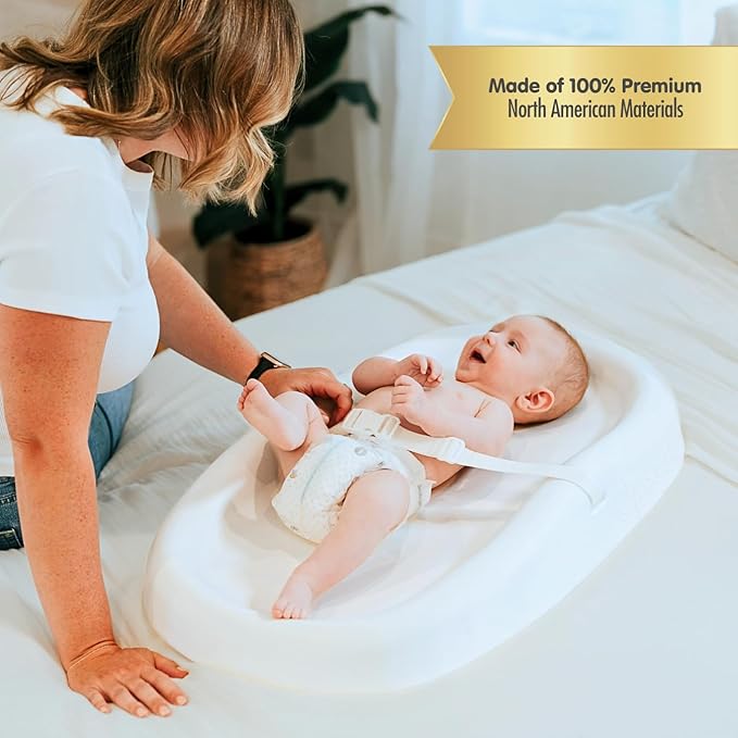 Upseat Baby Changing Pad, Non-Slip Grippy Design, Premium Cushioned Foam, Contoured for Comfort, Waterproof and Easy-to-Clean, Liquid-Resistant (Coconut)