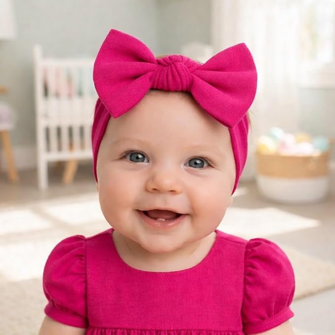 Baby Girl Headbands-Infant, Toddler Cotton Handmade Hairbands - Image 7