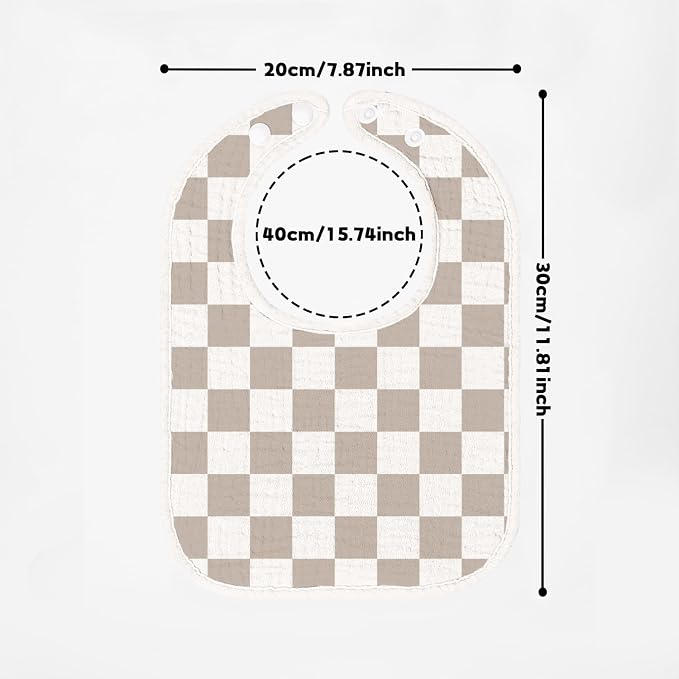 Bearmoss 100% Cotton 10 Pack Muslin Baby Bibs - Image 7