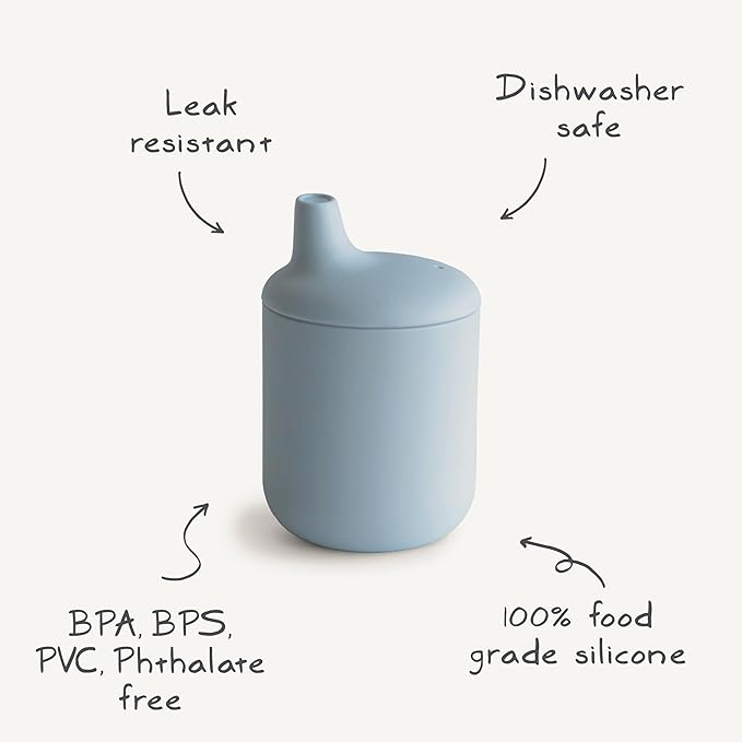mushie 100% Silicone Baby Sippy Cup | 6 Months+ (Natural)