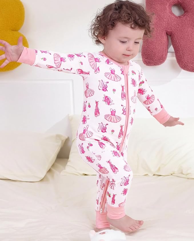 babee Reshinee Viscose Derived from Bamboo Baby Footie Pajamas Convertible - Image 6